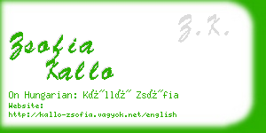 zsofia kallo business card